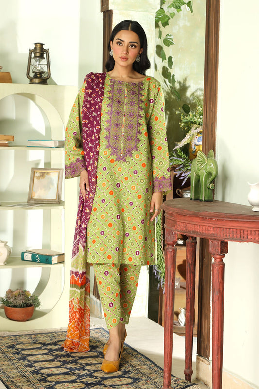 3 Piece Parrot Embroidered Suit (DU0421)