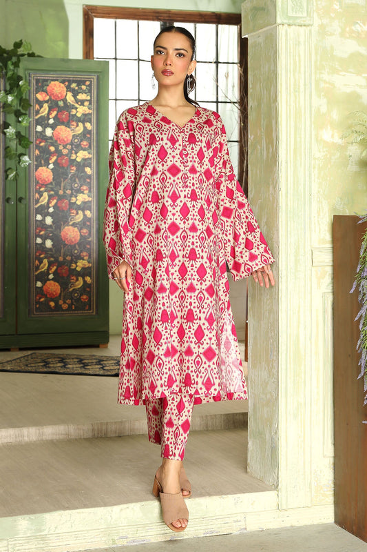 2 Piece Ivory Printed Suit (DU0406)