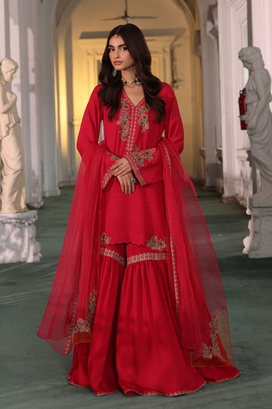 3 Piece Raw Silk Embroidered Suit (AP0043)