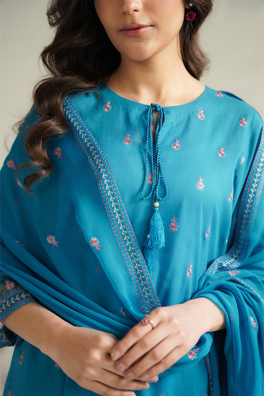 3 Piece Lawn Embroidered Unstitched Suit (UC0110)
