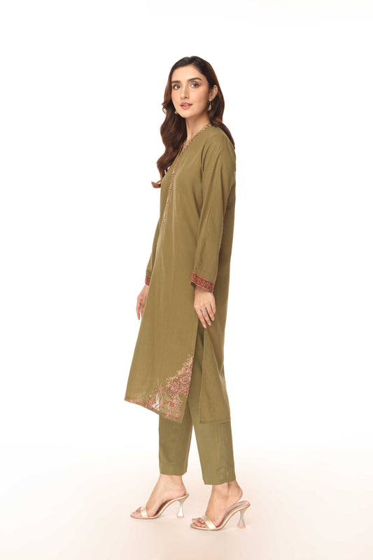 2 Piece Lawn Karandi Embroidered Suit (BA0102)