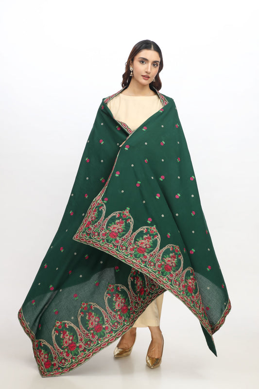 1 Piece Lawn Karandi Embroidered Shawl (BB9991)