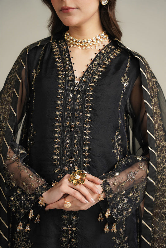3 Piece Organza Embroidered Unstitched Suit (UF0029)