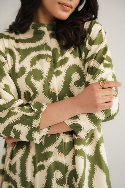 1 Piece Printed Arabic Lawn Printed Long Frock (CF0183)