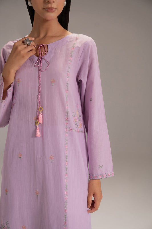 2 Piece Strip Cotton Embroidered Suit (CP0217)