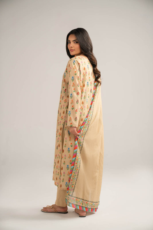 3 Piece Printed Lawn Embroidered Suit (CP0352)