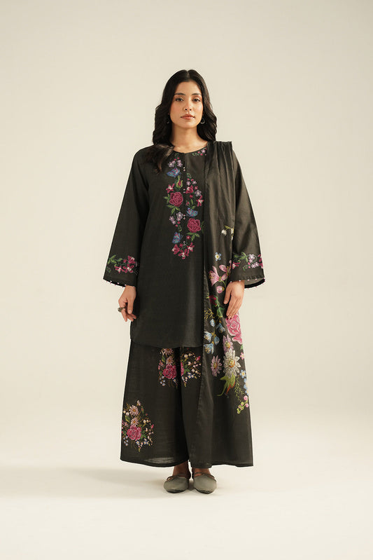 3 Piece Printed Slub Khaddar Printed Suit (CP0360)
