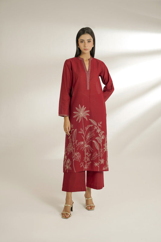 2 Piece Cotton Rip Stop Embroidered Suit (CS0210)