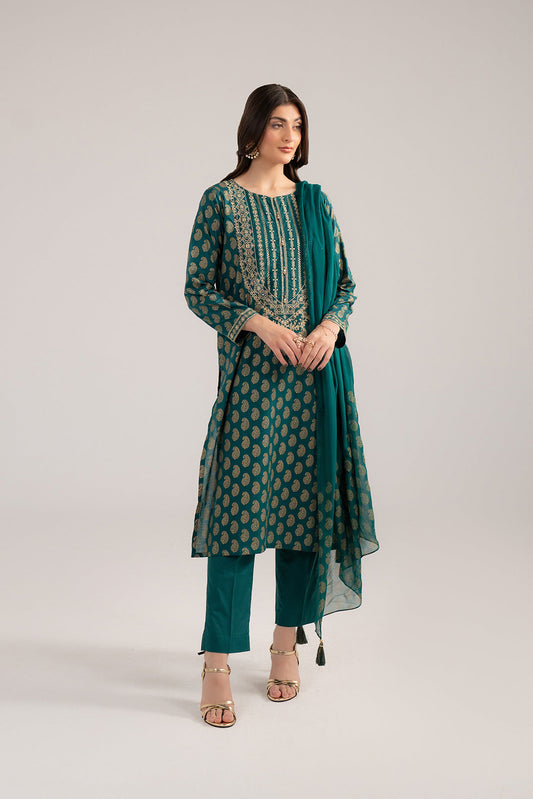3 Piece Printed Lawn Embroidered Suit (CS0230)