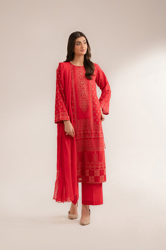 3 Piece Slub Khaddar Embroidered (CS0270)