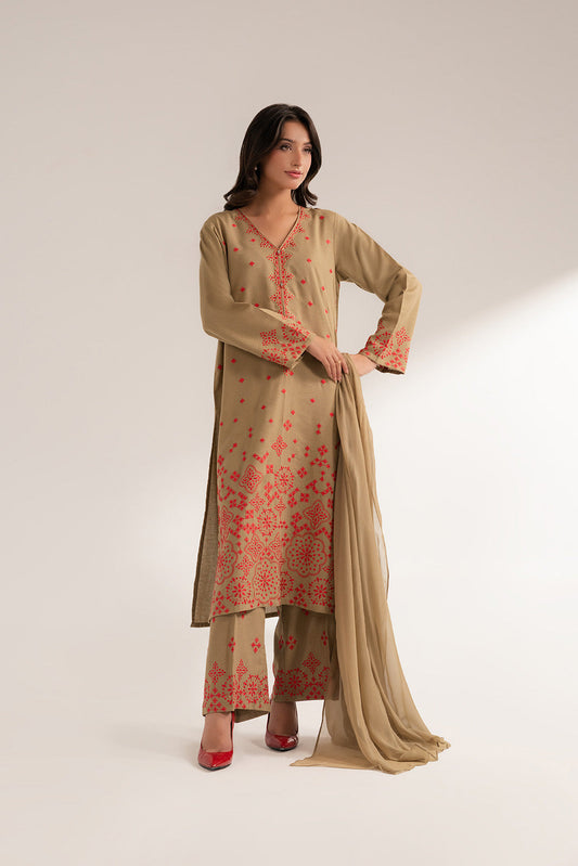 3 Piece Lawn Karandi Embroidered (CS0282)