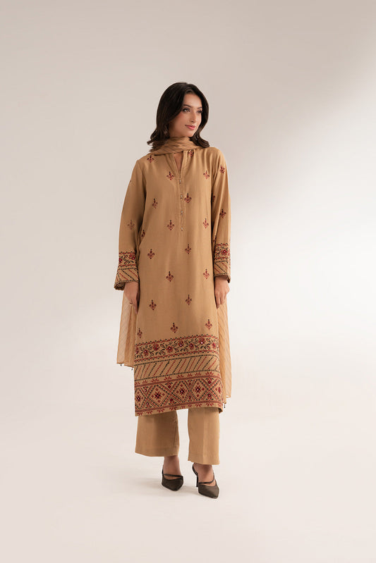 3 Piece Cotton Karandi Embroidered (CS0283)