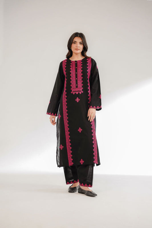 2 Piece Slub Khaddar Embroidered Suit (CS0309)