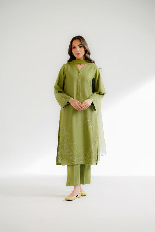 3 Piece Cotton Karandi Embroidered Suit (CS0313)