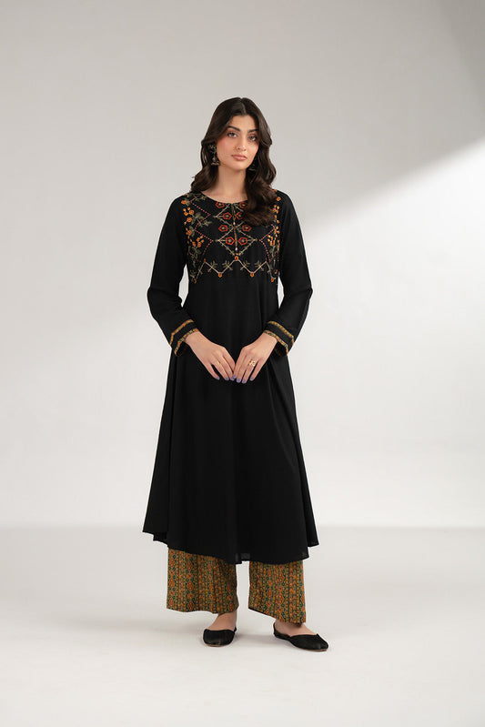2 Piece Printed Marina Embroidered Suit (CS0347)