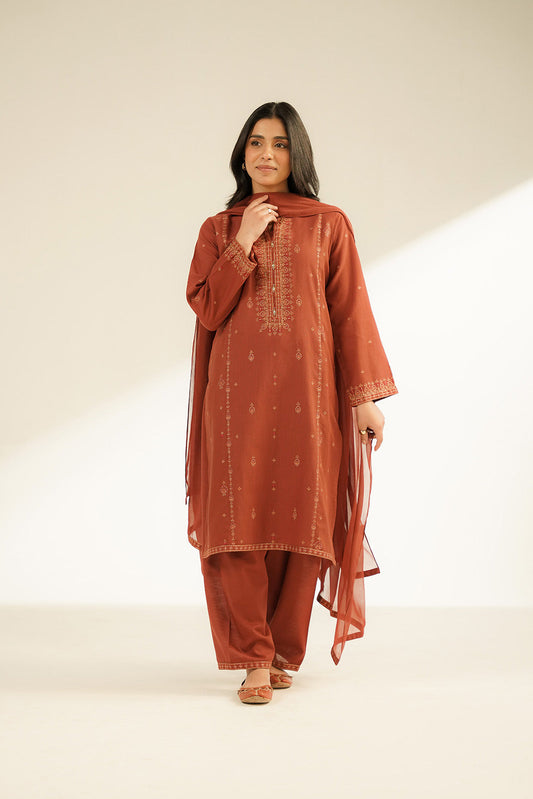 3 Piece Slub Khaddar Embroidered (CS0395)
