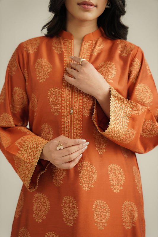 3 Piece Dobby Cotton Embroidered Suit (CS0477)