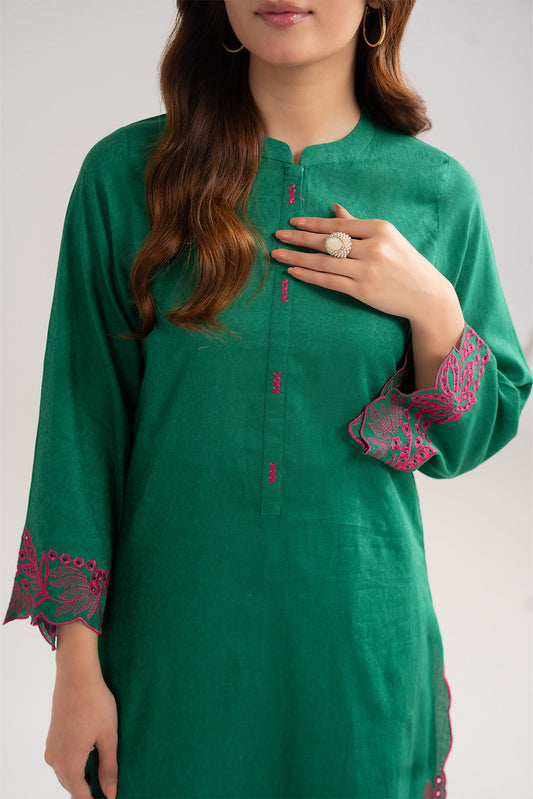 2 Piece Self Jacquard Embroidered Suit (CS0484)