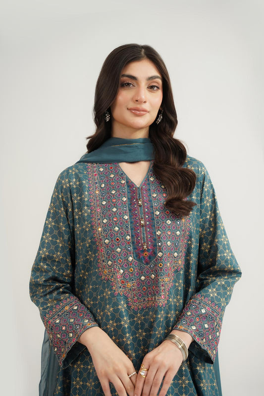 3 Piece Printed Lawn Embroidered Suit (CS0526)
