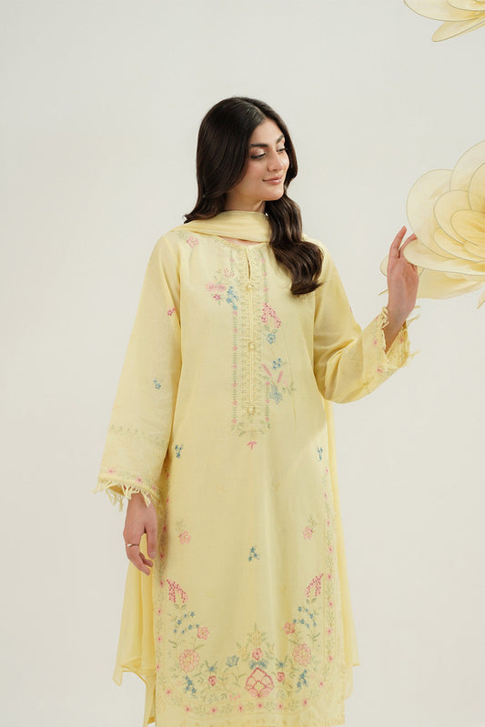 3 Piece Cotton Rip Stop Embroidered Suit (CS0534)