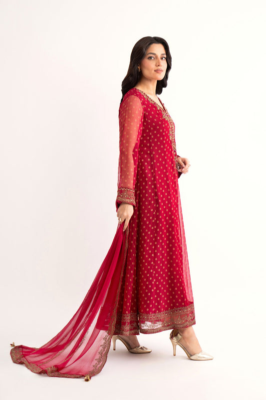 2 Piece Deep Pink Embroidered Suit (AP0049)