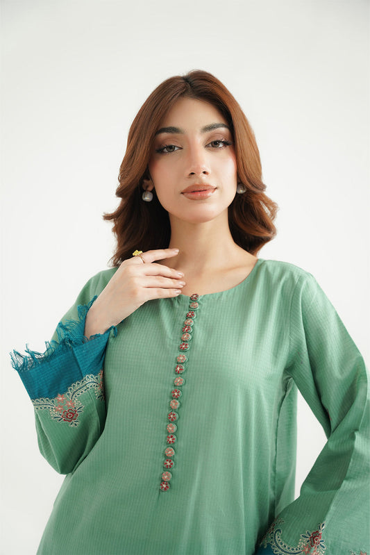 2 Piece Cotton Rip Stop Embroidered Suit (CP0440)