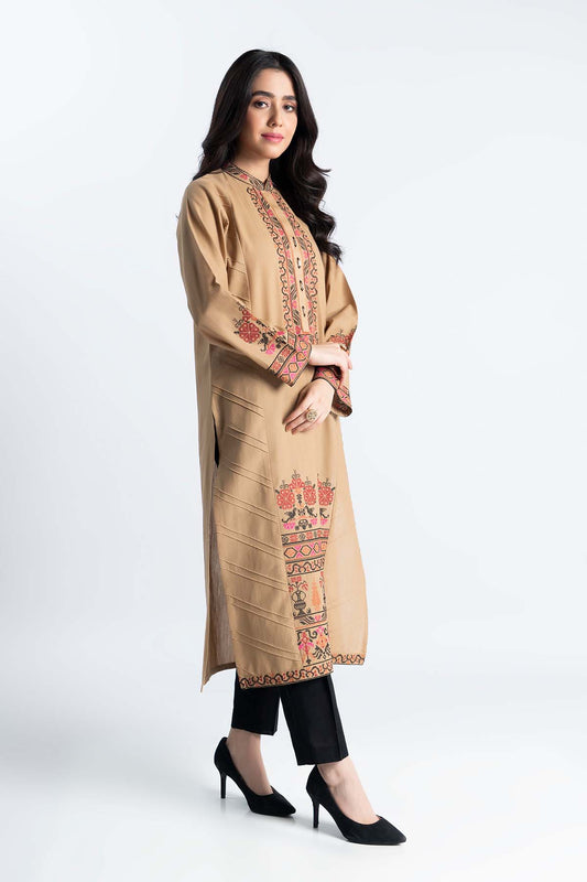 1 Piece Slub Khaddar Embroidered Shirt (BB9428)