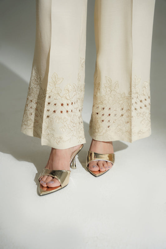1 Piece Raw Silk Embroidered Culottes (FB0017)