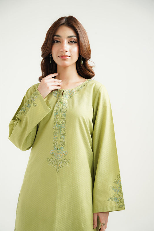 2 Piece Self Jacquard Embroidered Suit (CS0522)