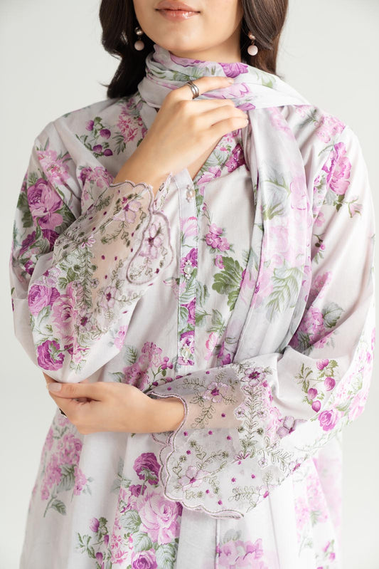 3 Piece Printed Lawn Embroidered Suit (CP0461)