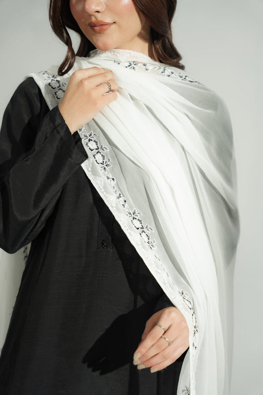 1 Piece Chiffon Embroidered Dupatta (FD0117)