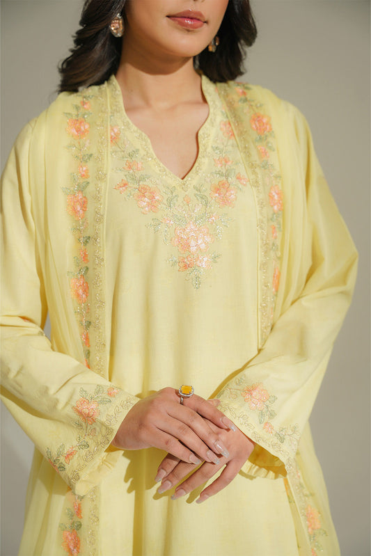 3 Piece Cotton Embroidered Suit (CS0487)