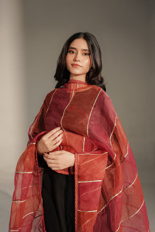 1 Piece Synthetic Organza Embroidered Dupatta (FD0139)