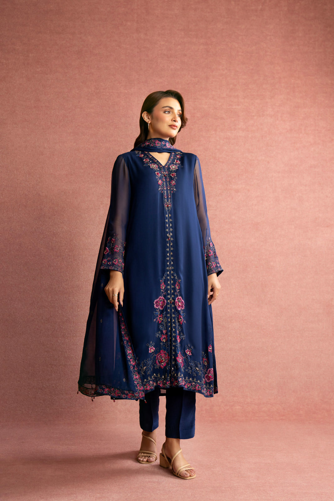 Three Piece Formal Suits Latest Pakistani Dress Designs | Chinyere