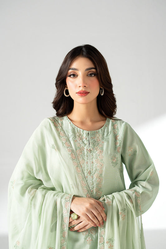 3 Piece Lawn Masoori Embroidered Suit (CS0657)
