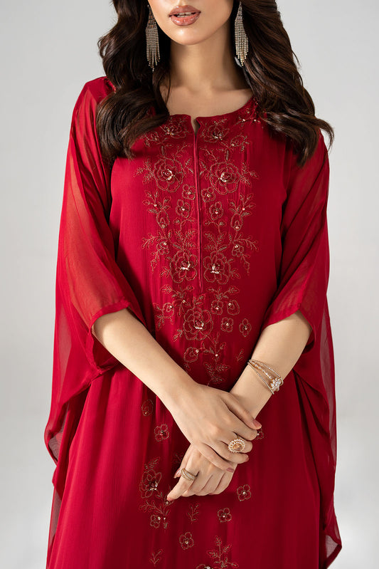 1 Piece Chiffon Embroidered Suit (FL0208)