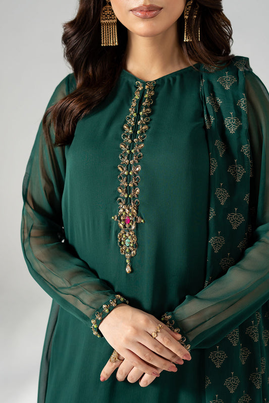 3 Piece Chiffon Embroidered Suit (FS0198)
