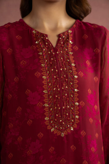3-Pc Embroidered Ladies Silk Suit | Cma-5-169-22