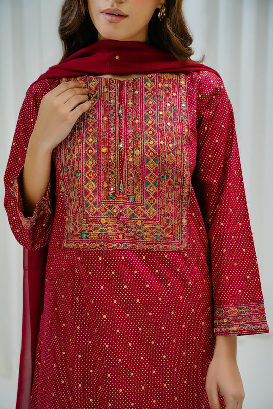 3 Piece Printed Lawn Embroidered (CS0234)