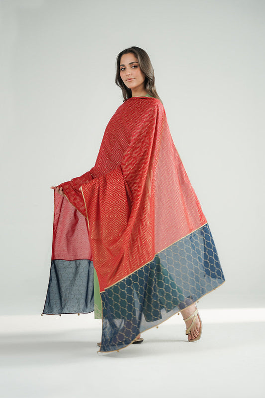 1 Piece Printed Lawn Solid Stole (CO0026)