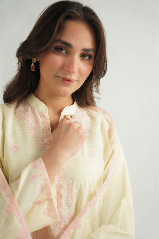 3 Piece Cotton Rip Stop Embroidered Suit (CP0464)