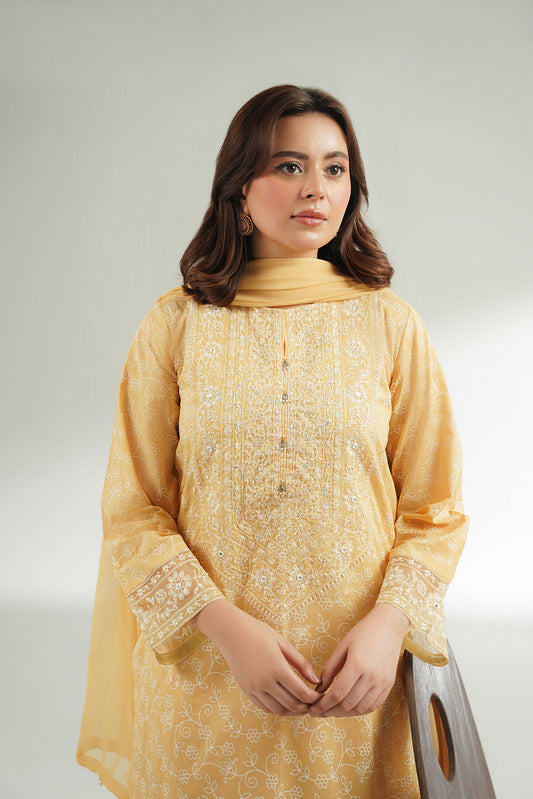 3 Piece Printed Lawn Embroidered Suit (CS0573)