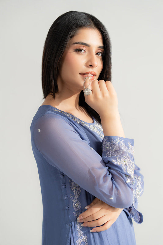1 Piece Chiffon Embroidered Dress (FL0135)