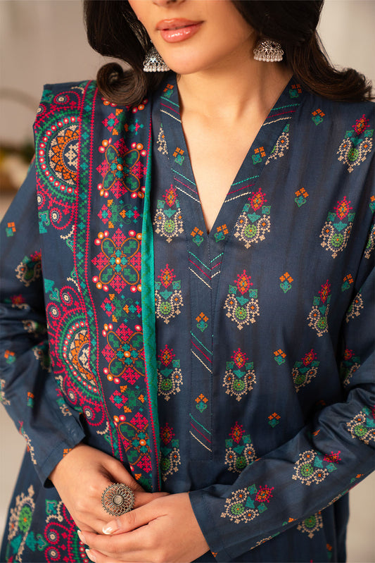 3 Piece Printed Lawn Printed Unstitched Suit (UC0120)