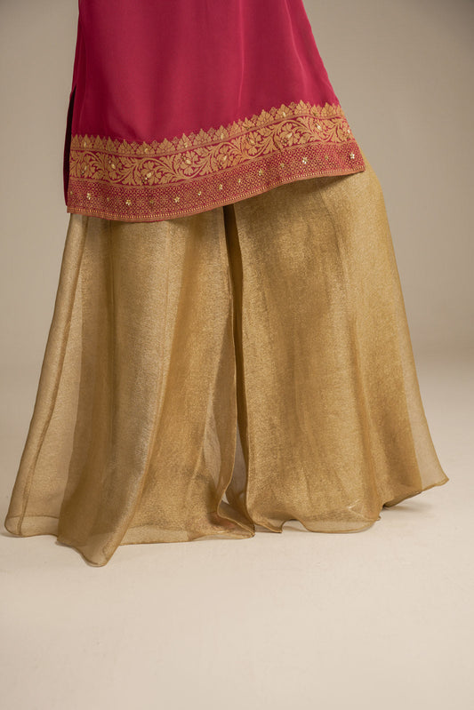 1 Piece Tissue Zari Solid Bottoms (FA0008)