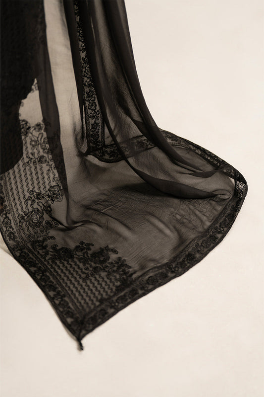 1 Piece Chiffon Embroidered Dupattas/Stoles (FD0077)
