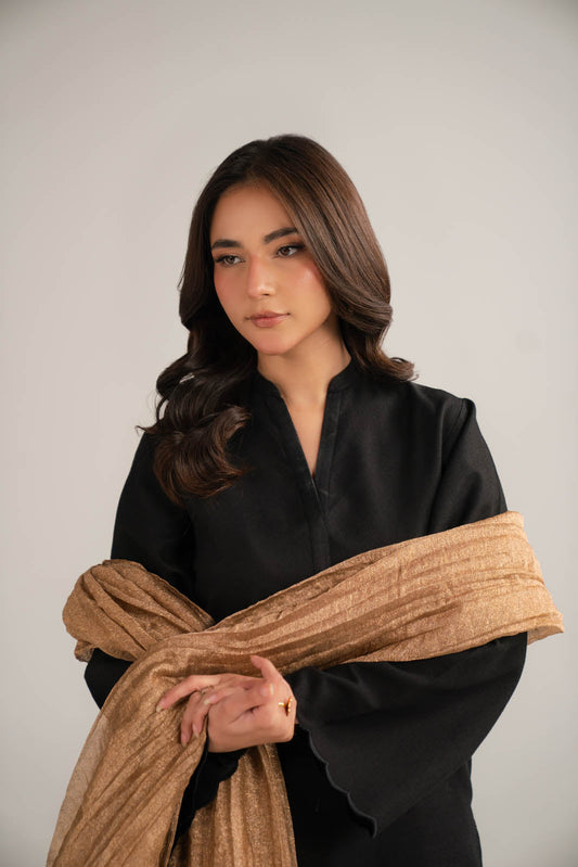 1 Piece Tissue Zari Solid Dupattas/Stoles (FD0079)