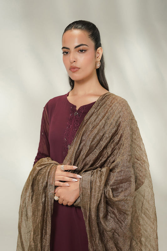 1 Piece Tissue Zari Embroidered Dupatta (FD0148)