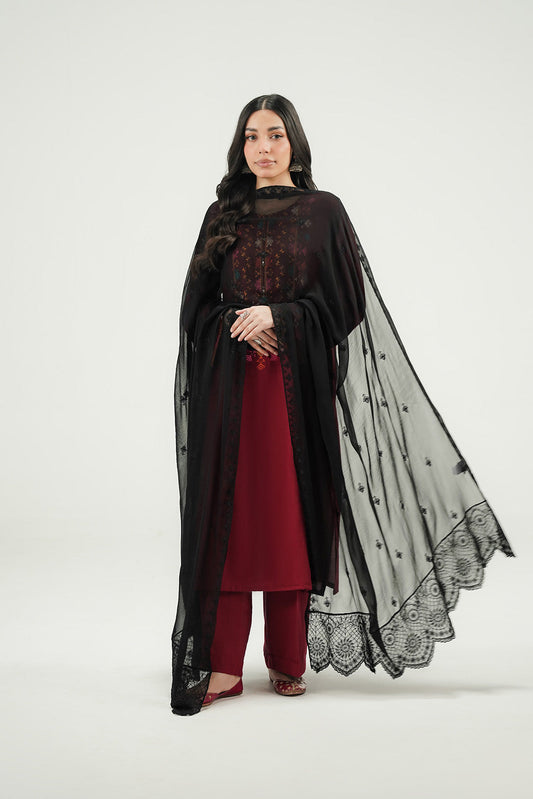 1 Piece Chiffon Embroidered Dupatta (FD0154)