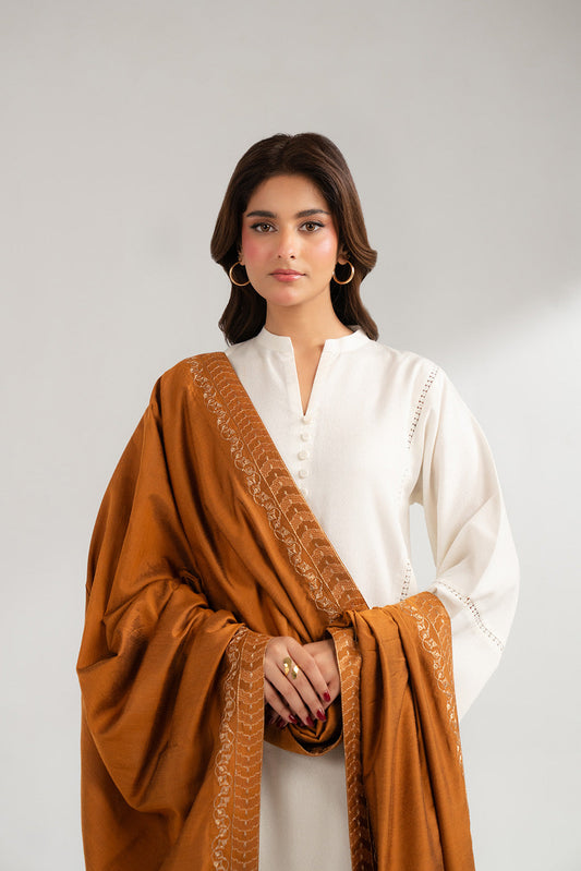 1 Piece Cotton Silk Embroidered Shawls (FH0014)